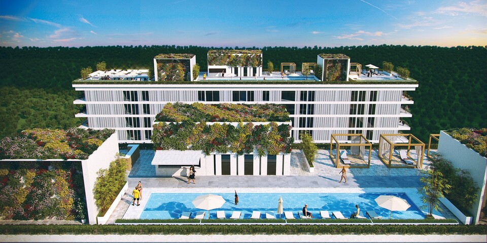 Rooftop pools apartments in Istanbul